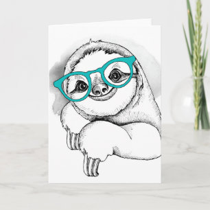 Tarjeta Hipster Sloth