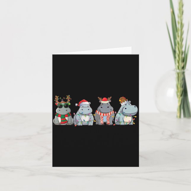 Tarjeta Hiptamuses Christmas Lights Cute Hip Christmas  (Anverso)