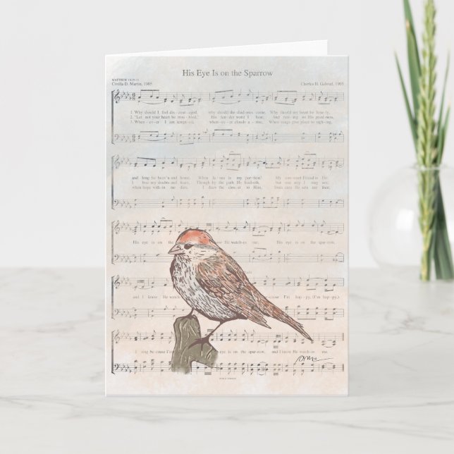 Tarjeta His Eye Is on the Sparrow Card (Anverso)