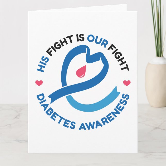 Tarjeta His Fight Is Our Fight – Diabetes Awareness (Anverso)