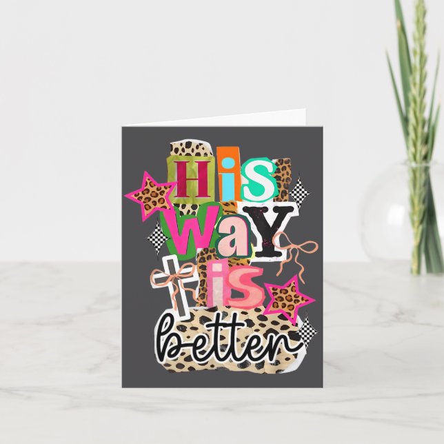 Tarjeta His Way Is Better Leopard Christian Jesus Bible Ve (Anverso)