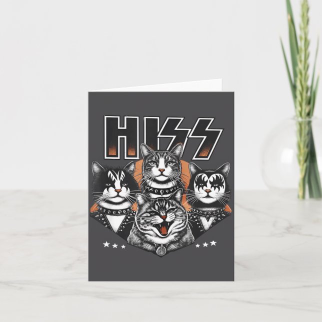 Tarjeta Hiss Funny Cats Kittens Rock Rockin Funny Cat  (Anverso)