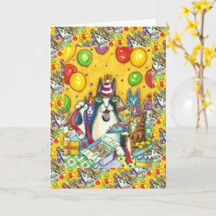 TARJETA HISS N' FITZ GATOS, KITTENS, MICE, FUNNY CUMPLEAÑO