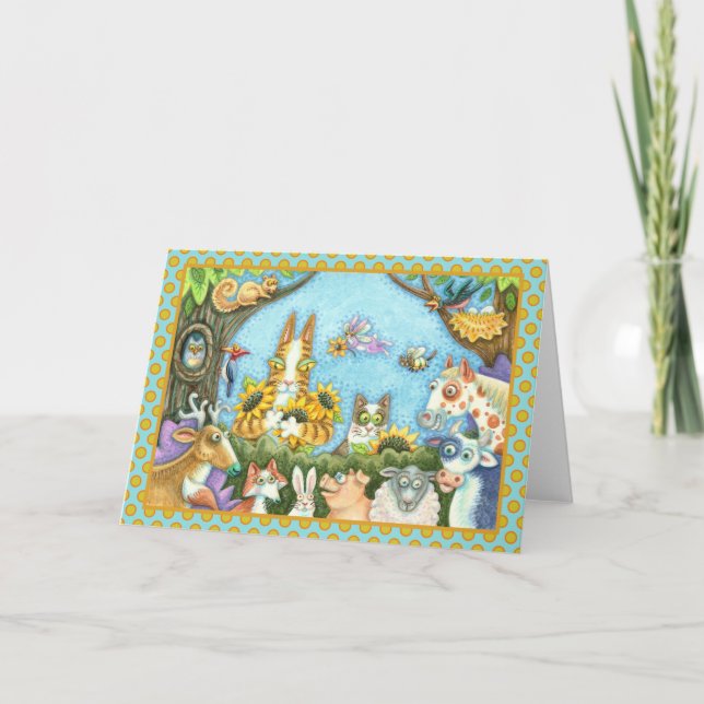 TARJETA HISS N' FITZ GATOS Y MENAGERÍA DE AMIGOS, DIVERTID (Anverso)