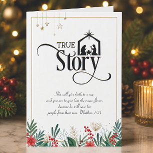 Tarjeta Historia Cristiana Verdadera Navidad Religiosa