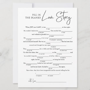 Tarjeta Historia de Amor con Espacios en Blanco   Juego pa