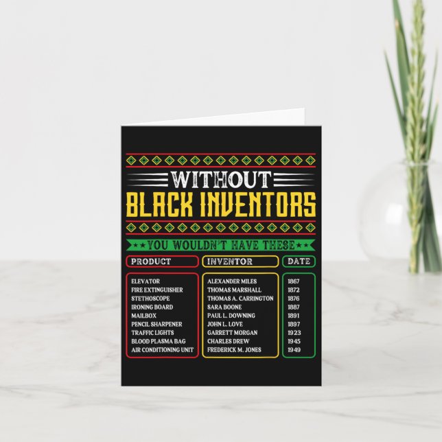 Tarjeta Historia De Los Inventores Negros Olvidados Histor (Anverso)