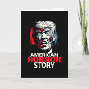 Tarjeta Historia de terror vintage de zombie Trump estadou