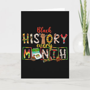 Tarjeta Historia Negra Cada Mes Puño Mano Afro Africano P