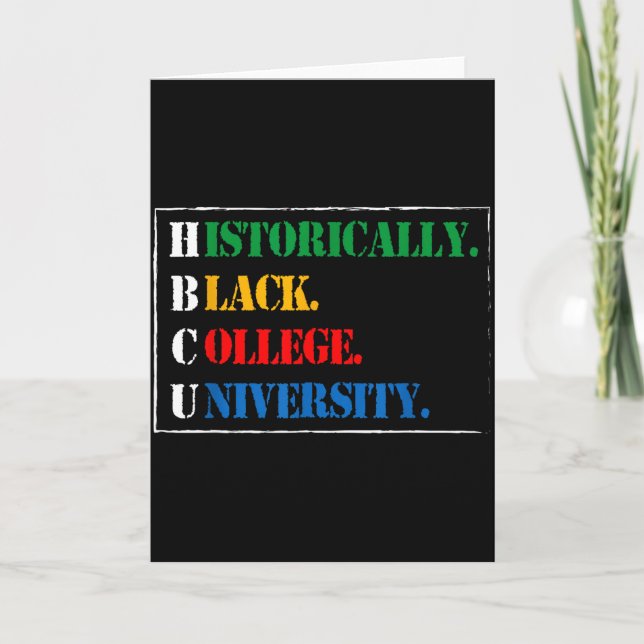 Tarjeta Historia Negra Hbcu Universidad Historica Negra Y (Anverso)