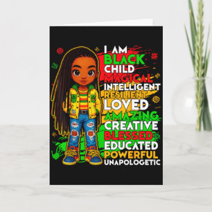 Tarjeta Historia Negra Soy Niño Negro Estadounidense Afroa