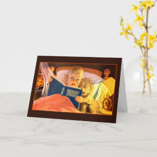 Tarjeta Historias de fantasmas de Halloween vintage