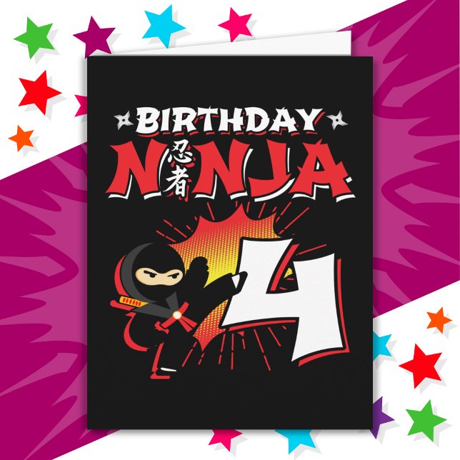 Tarjeta Historieta de 4 años al estilo Ninja (Subido por el creador)