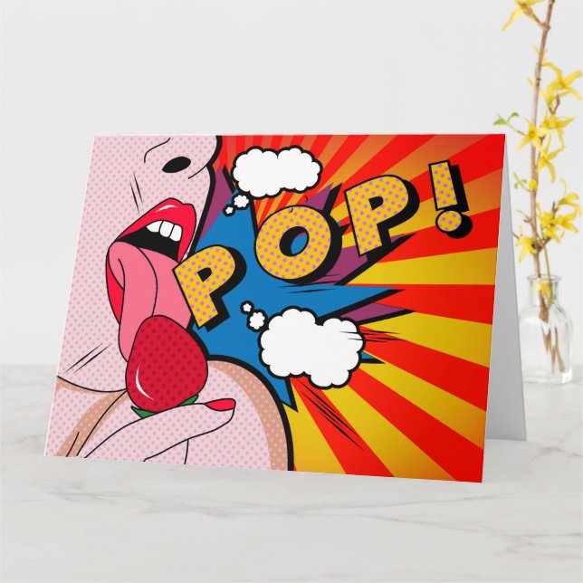 Tarjeta Historietas de Pow (flor amarilla)