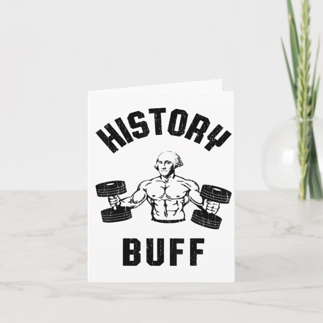 Tarjeta History Buff Funny George Washington Workout , Sma (Anverso)
