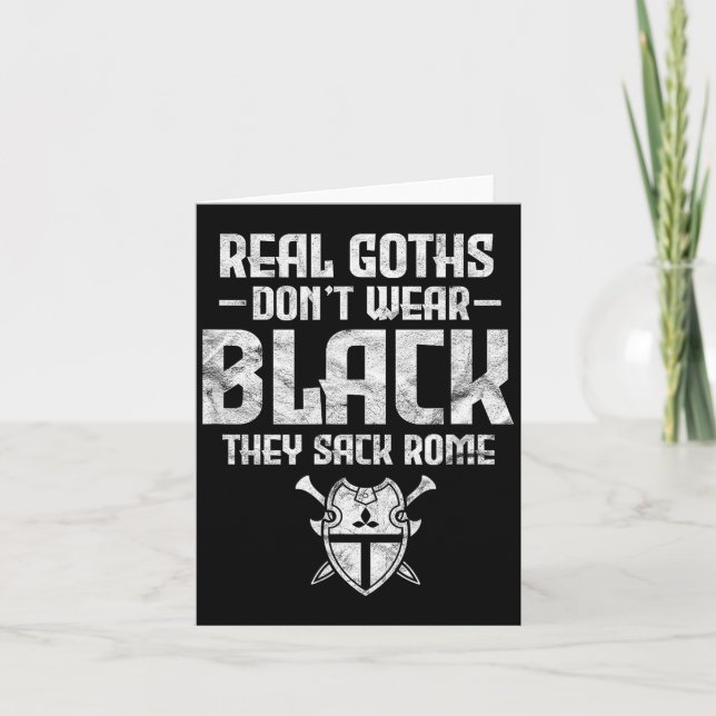 Tarjeta History Teacher Real Goths Don't Wear Black They S (Anverso)