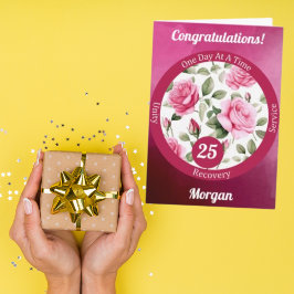 Tarjeta Hito de recuperación de Rosa de personalizados