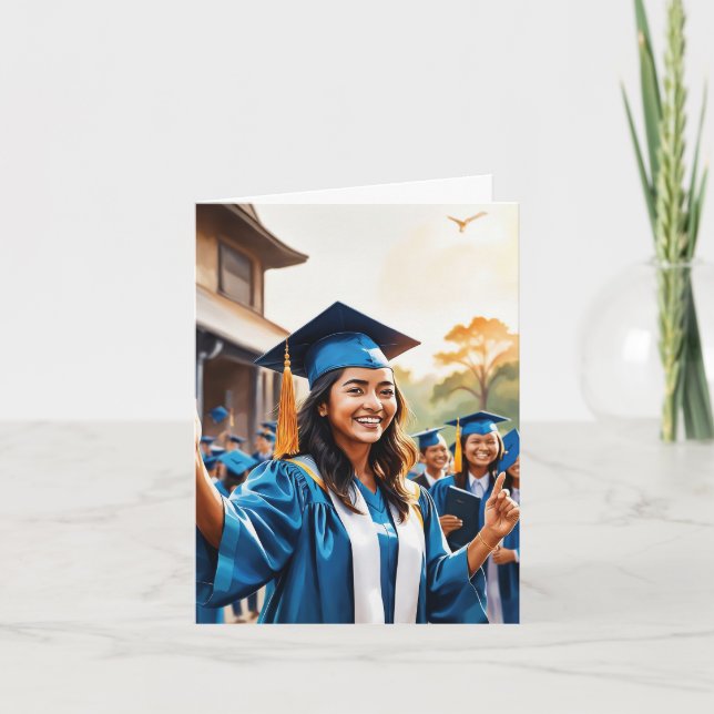 Tarjeta Hito Joyous - Una graduación de celebración (Anverso)