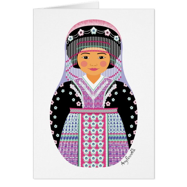 Tarjeta Hmong Matryoshka (Frente)
