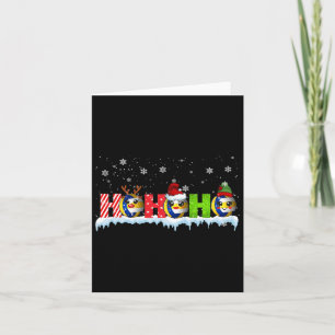 Tarjeta Ho3 divertida obra de voleibol de renos de Navidad