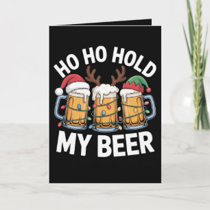 Tarjeta Ho Ho Agarra Mi Cerveza Navidad Ciervo Santa Sombr