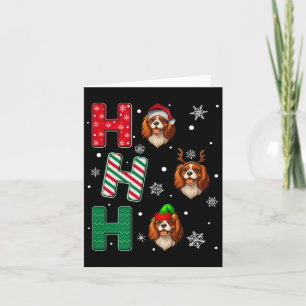 Tarjeta Ho Ho Ho Cavalier King Charles Spaniel Perro Santa