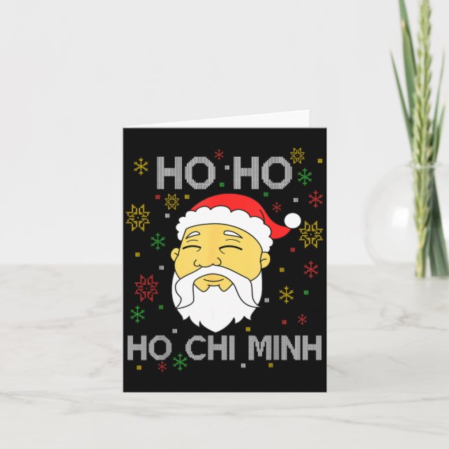 Tarjeta Ho Ho Ho Chi Minh Asiático vietnamita Papá Noel Ch (Anverso)