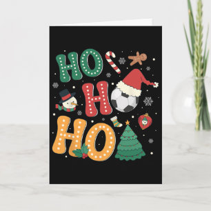 Tarjeta Ho Ho Ho Fútbol Deporte Luces De Navidad Ropa