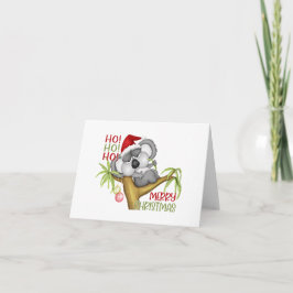 Tarjeta Ho Ho Ho Ho Feliz Navidad Koala