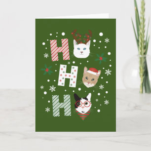 Tarjeta Ho Ho Ho Ho Gats Feliz Navidad