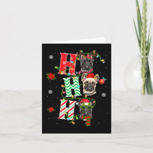 Tarjeta Ho Ho Ho Ho Ho Bulldog francés Perro divertido Nav