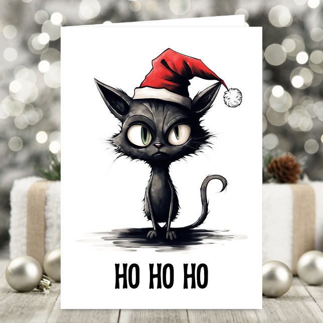 Tarjeta Ho Ho Ho Ho Ho Sarcastic Cat Navidades (Subido por el creador)