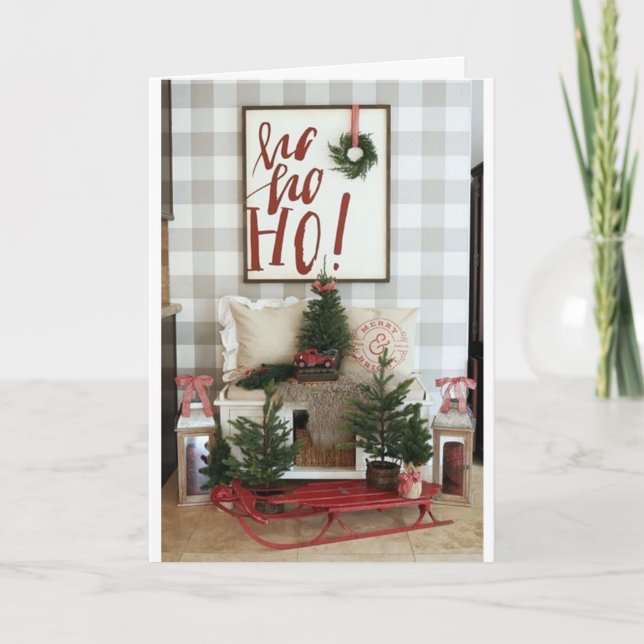 TARJETA **HO HO HO HO MERRY NAVIDAD** (Anverso)