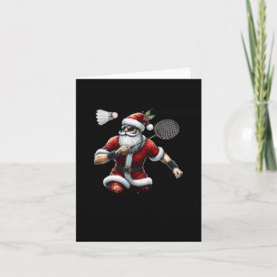 Tarjeta Ho Ho Ho Hold My Shuttle Santa Badminton Cumas Sp
