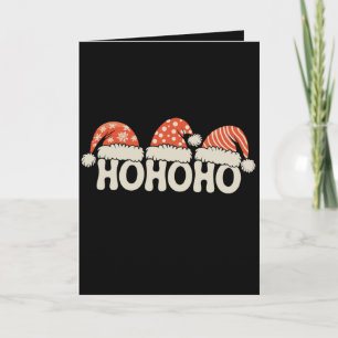 Tarjeta Ho Ho Ho Navidad Sombrero de Santa Temporada de Va