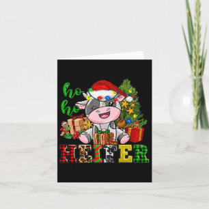 Tarjeta Ho Ho Ho Novilla Navidad Vaca Sombrero Santa Vida