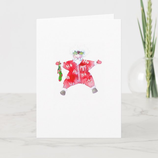 Tarjeta Ho Ho Ho Santa (Anverso)