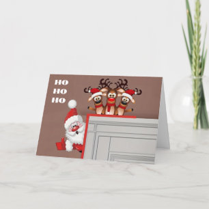 TARJETA **HO HO HO Y FELICITACIONES DE NAVIDAD PARA USTED*
