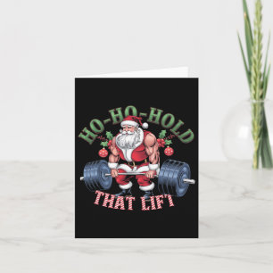 Tarjeta Ho-ho-hold Los Navidades Del Levantamiento De Sant