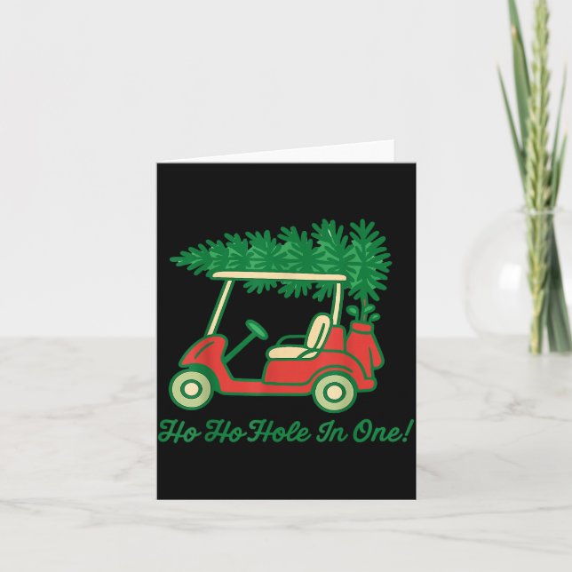Tarjeta Ho Ho Hole In One Santa Golf Christmas Holiday Gol (Anverso)