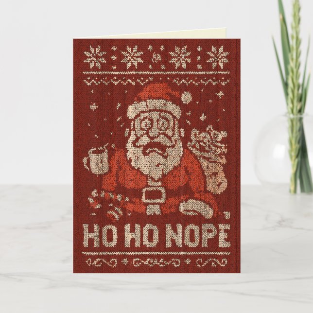 Tarjeta Ho Ho NOPE Navidad (Anverso)