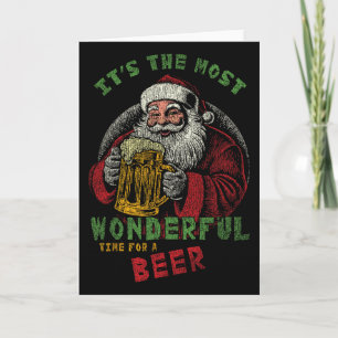 Tarjeta Ho Ho Santo Necesito Una Cerveza Divertido Santa N