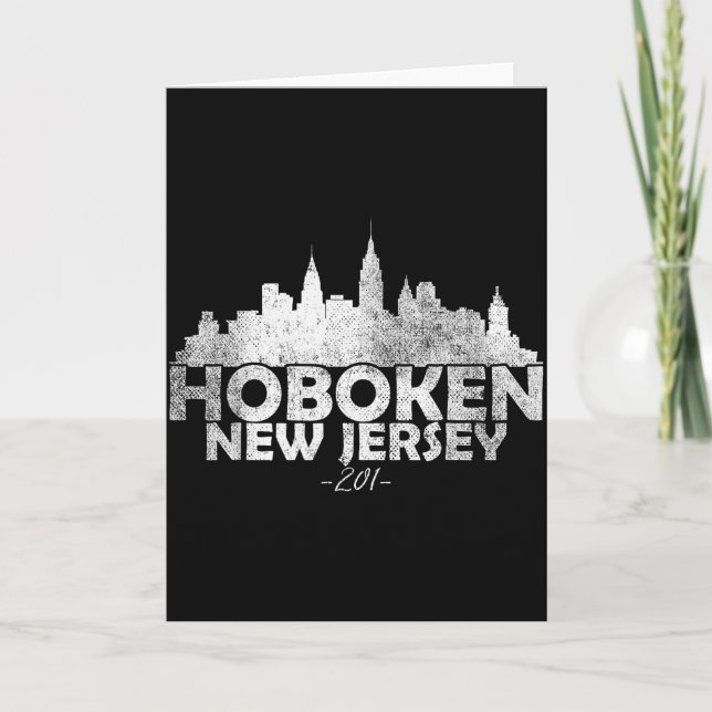 Tarjeta Hoboken New Jersey Nj _ Skyline  (Anverso)