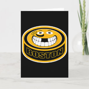 Tarjeta Hockey Boston M. Niño Divertido Adulto Disco Sonri