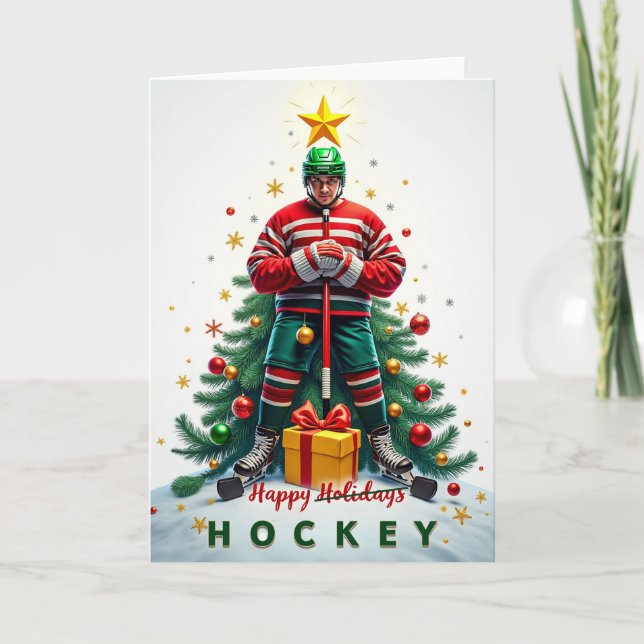 Tarjeta Hockey Christmas Card (Anverso)