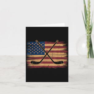 Tarjeta Hockey con bandera americana