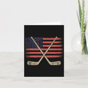 Tarjeta Hockey con bandera americana