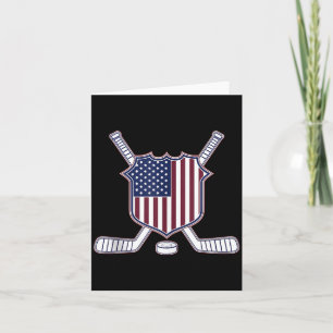 Tarjeta Hockey con bandera americana
