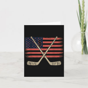 Tarjeta Hockey con bandera estadounidense