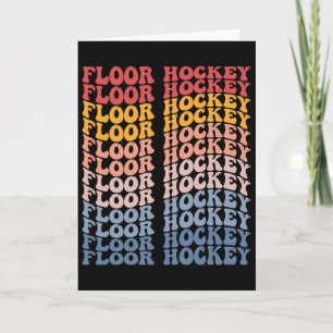 Tarjeta Hockey de piso Groovy Retro Deportes 
